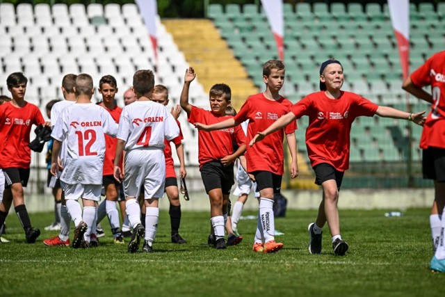 Finałowy turniej piłkarski Orlen Junior Cup na stadionie miejskim przy ul. Traugutta w Gdańsku