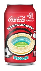 Stadion na Euro 2012 we Wrocławiu na puszce Coca-Coli