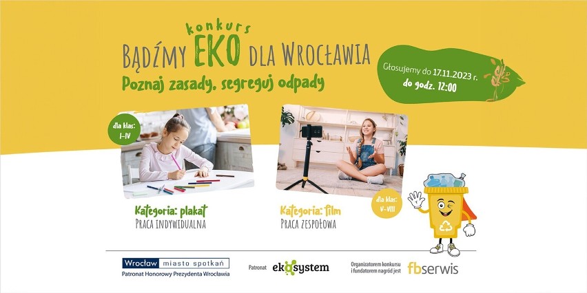 Ostatni etap konkursu ekologicznego „Bądźmy EKO dla Wrocławia” - weź dział w głosowaniu!                 