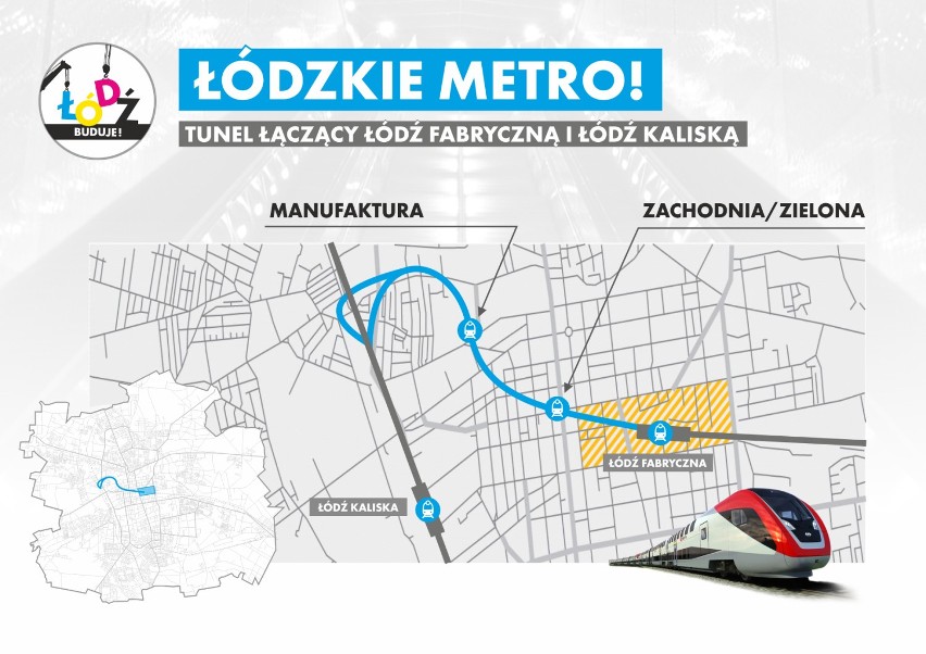 Tunel pod Łodzią z dworca Łódź Fabryczna na Kaliski