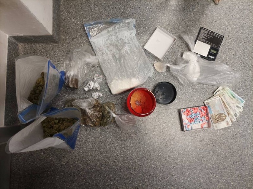 Niemal kilogram narkotyków w mieszkaniu 24-latka. Policyjne działania z udziałem psa Edka 