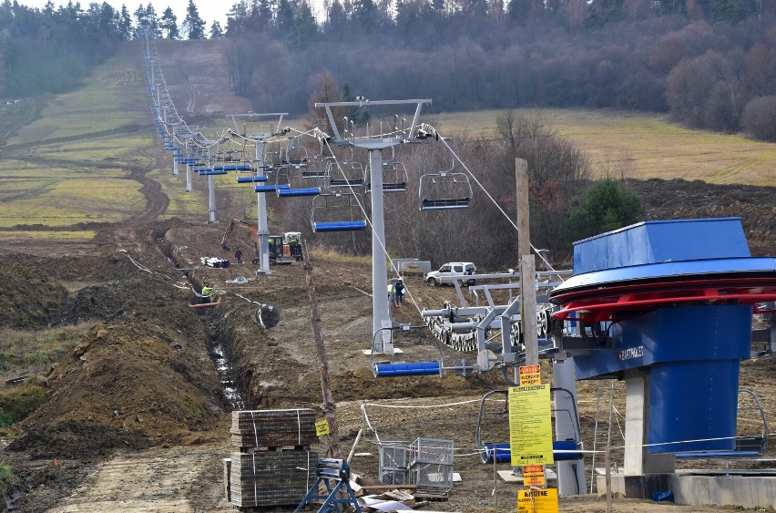 Trwają ostatnie prace przy budowie Centrum Turystyki Aktywnej i Sportu "Bieszczad-ski" w Wańkowej [ZDJĘCIA]