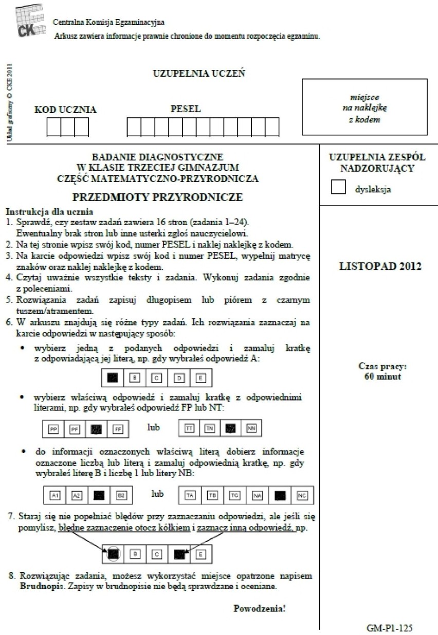 EGZAMIN GIMNAZJALNY 2013 CKE MATEMATYKA - MATEMATYCZNO...