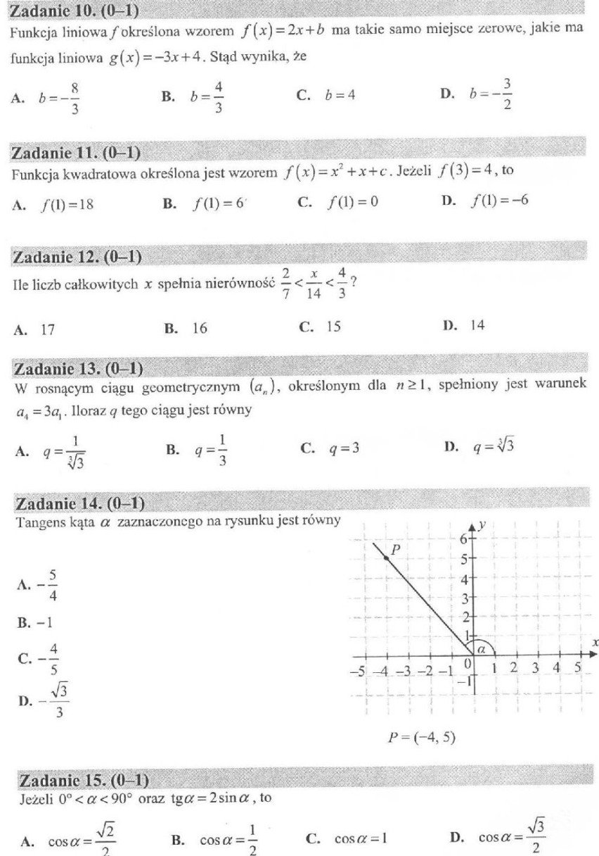 Matura 2015 matematyka: ARKUSZE, ODPOWIEDZI [poziom...