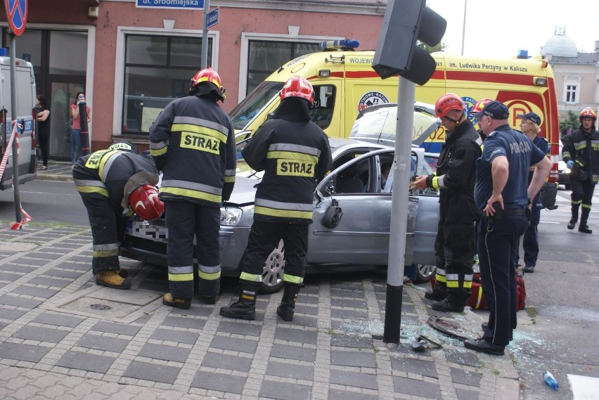 Wypadek na ulicy Śródmiejskiej w Kaliszu