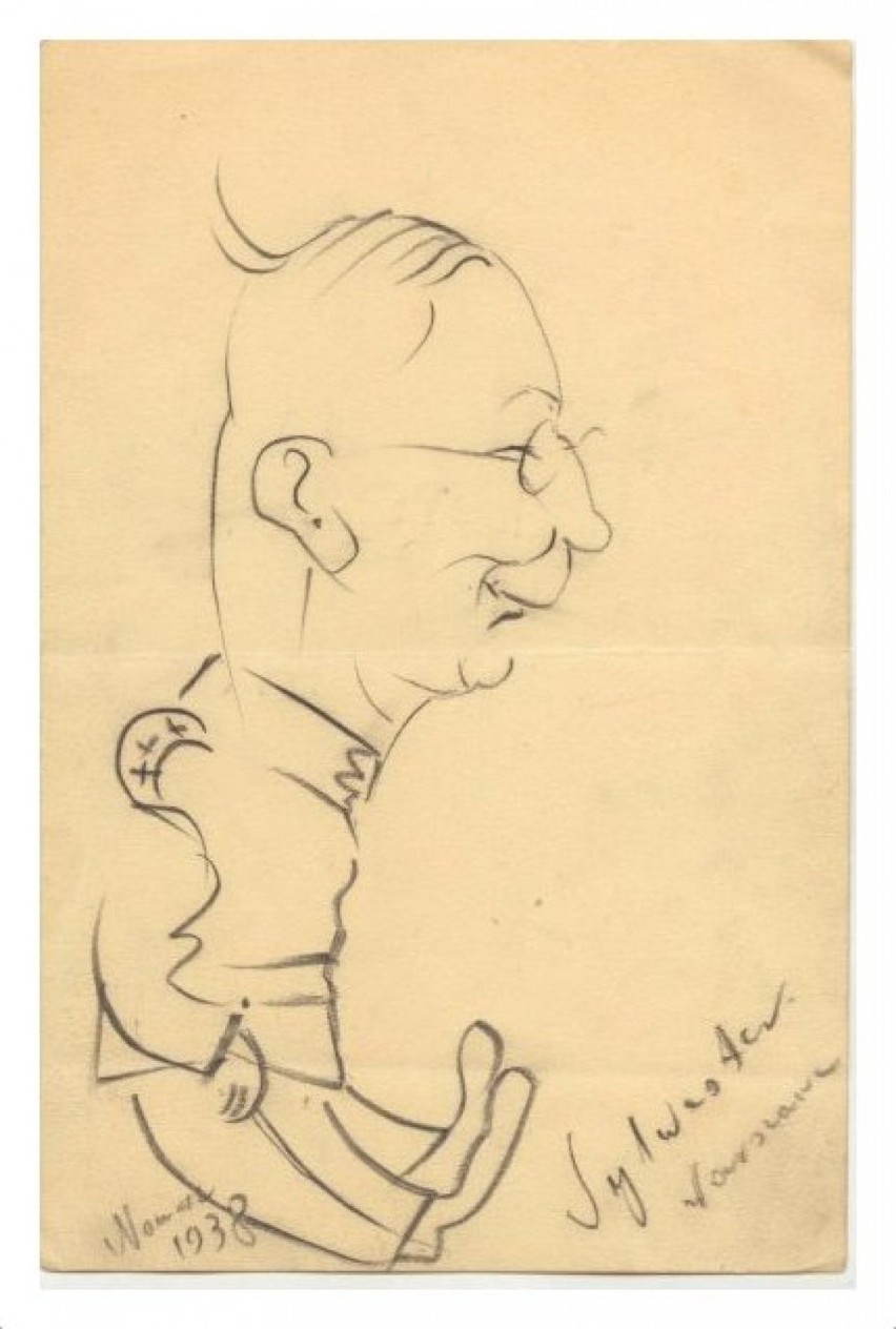 Karykatura Wacława Janaszka, 1938 r....