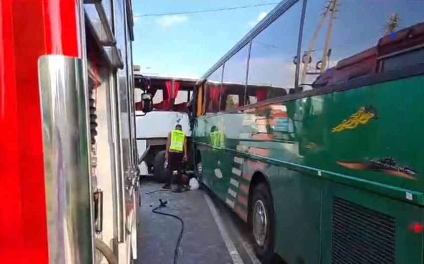 Wypadek dwóch autobusów w Pankach