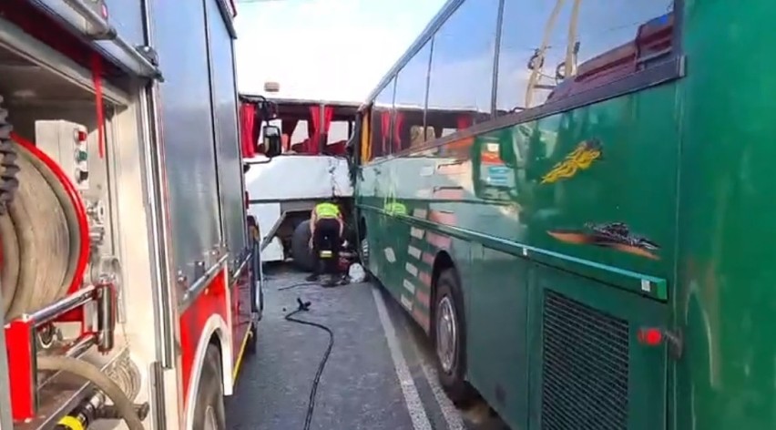 Wypadek dwóch autobusów w Pankach