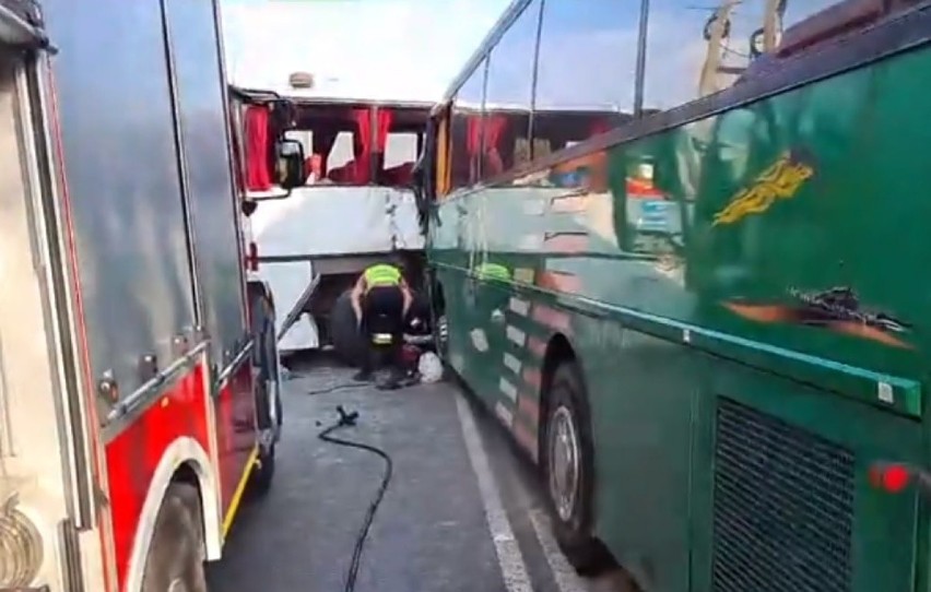 Wypadek dwóch autobusów w Pankach