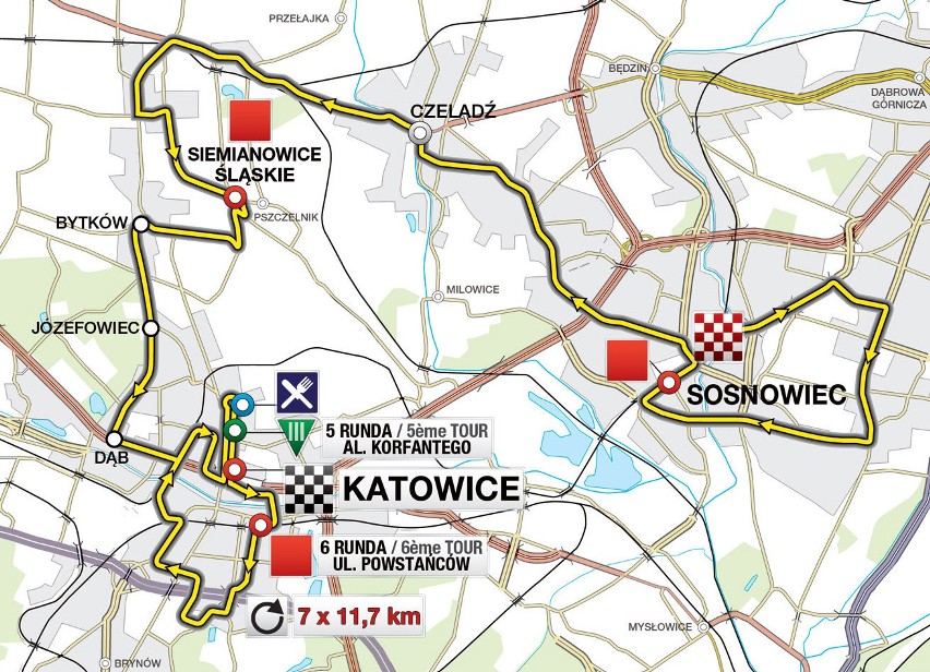 Etap 3. (3.08):  Sosnowiec - Katowice