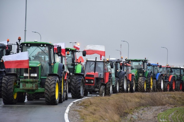 Strajk rolników w Żninie, 24.01.2024.