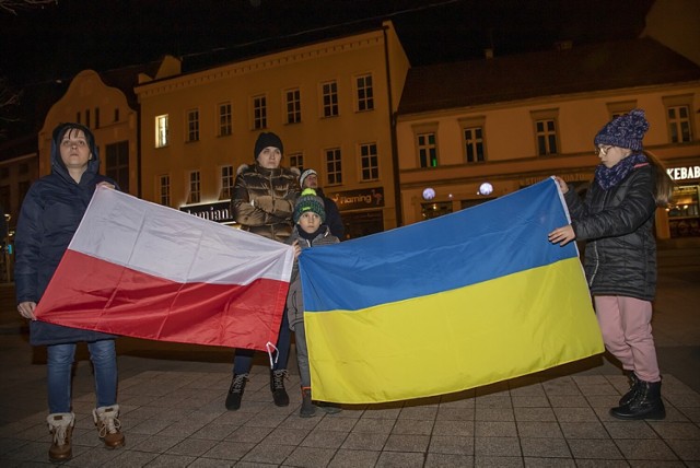 Mieszkańcy Rybnika wyrazili wsparcie dla Ukrainy.