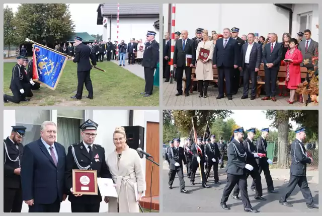 Uroczystość w jednostce Ochotniczej Straży Pożarnej w Rachcinie, gmina Bobrowniki - 95-lecie powstania jednostki i przekazanie nowego sztandaru, 1 października 2022 roku.