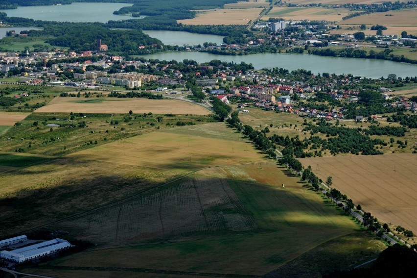 Człuchów z lotu ptaka. Lipiec 2013