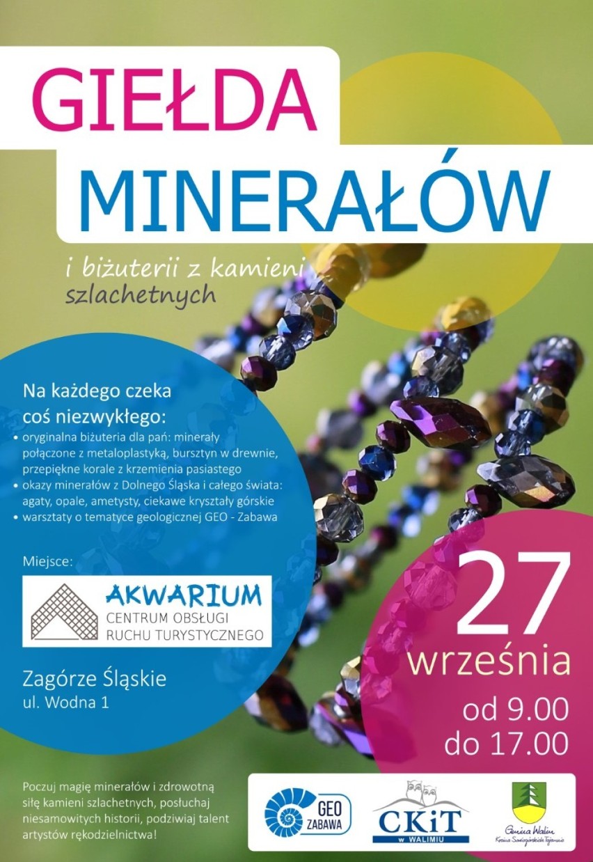 Giełda minerałów i biżuterii z kamieni szlachetnych w niedzielę w Zagórzu Śląskim!