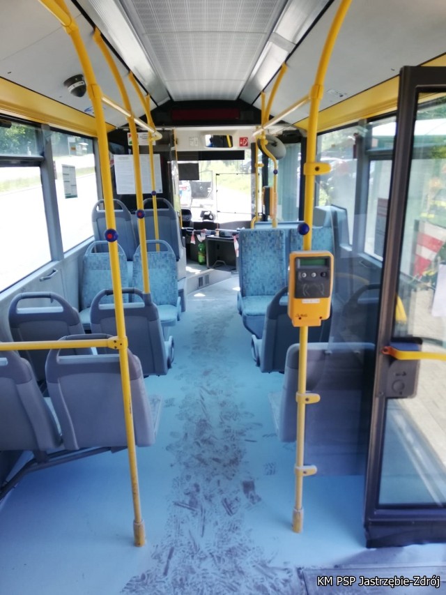 Pożar w autobusie miejskim w Jastrzębiu