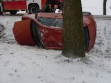 Wypadek w miejscowości Żdżary Kolonia. Dachował fiat punto