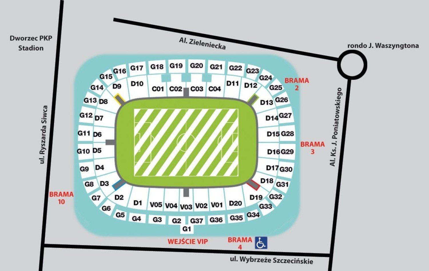 Mapa Stadionu Narodowego, PGE Narodowy. Wejścia i Sektory ...