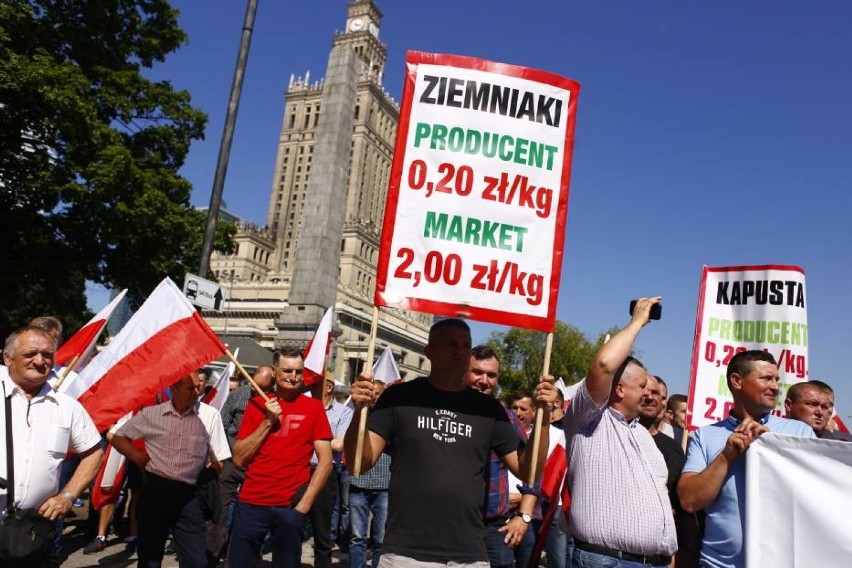 Strajk rolników w Warszawie. Wśród nich ponad setka z powiatu łęczyckiego [ZDJĘCIA]