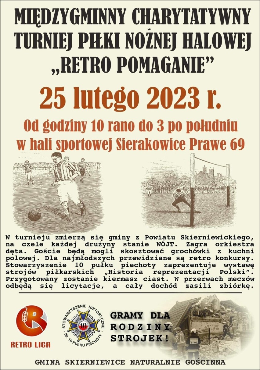 Retro turniej w Sierakowicach na rzecz rodziny, która straciła dom w wybuchu gazu