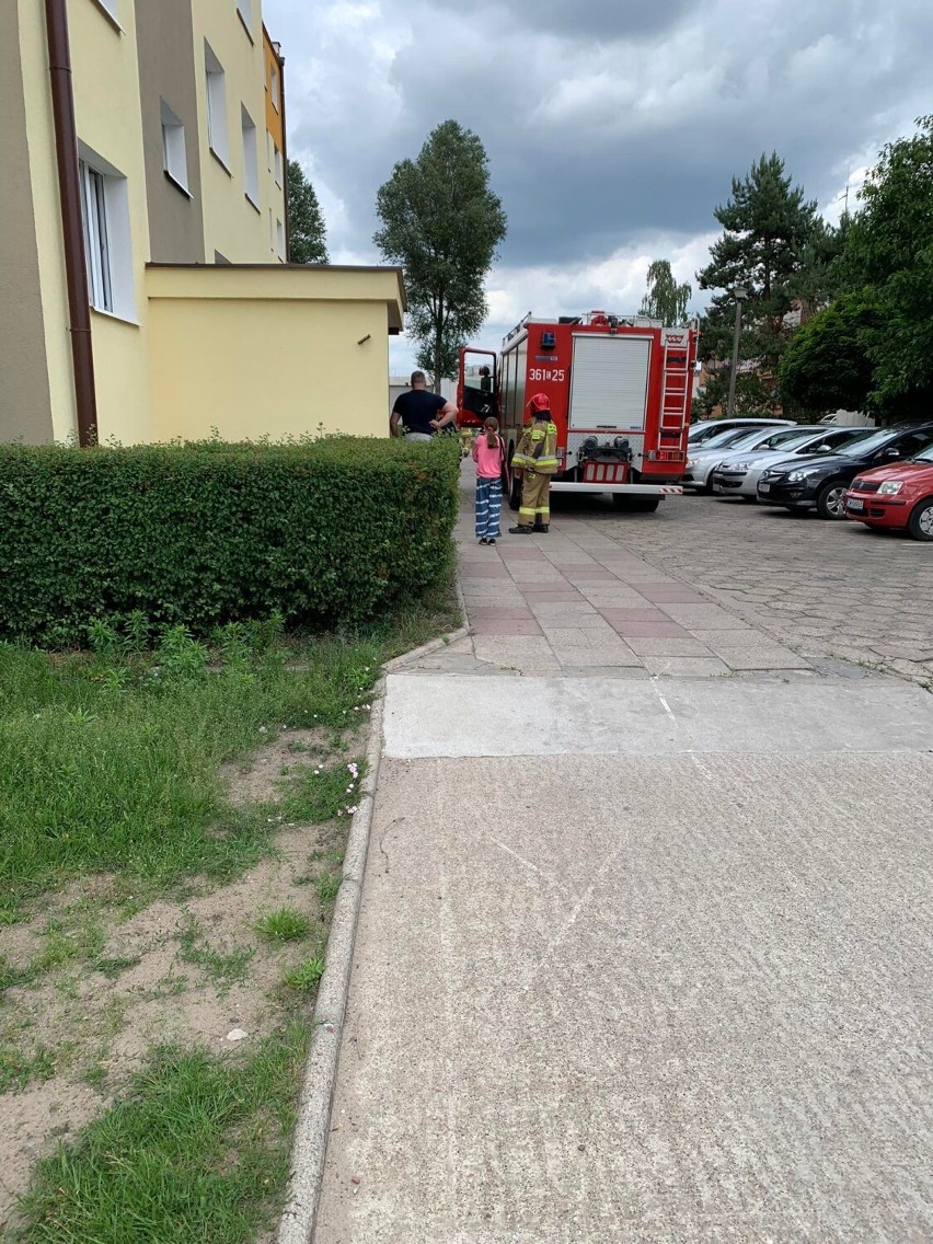 Akcja straży pożarnej na Bartnickiej we Włocławku
