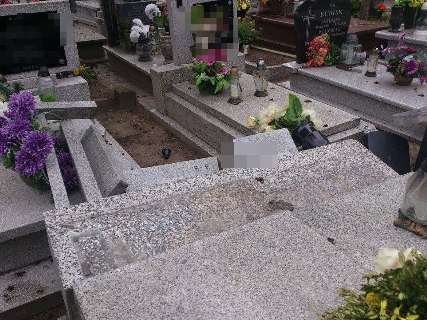 Dewastacja grobów w Chodczu [zdjęcia]