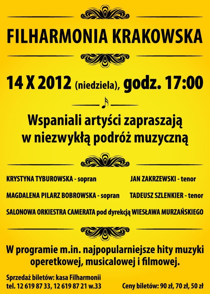 Koncert Galowy w Filharmonii Krakowskiej odbędzie się 14...