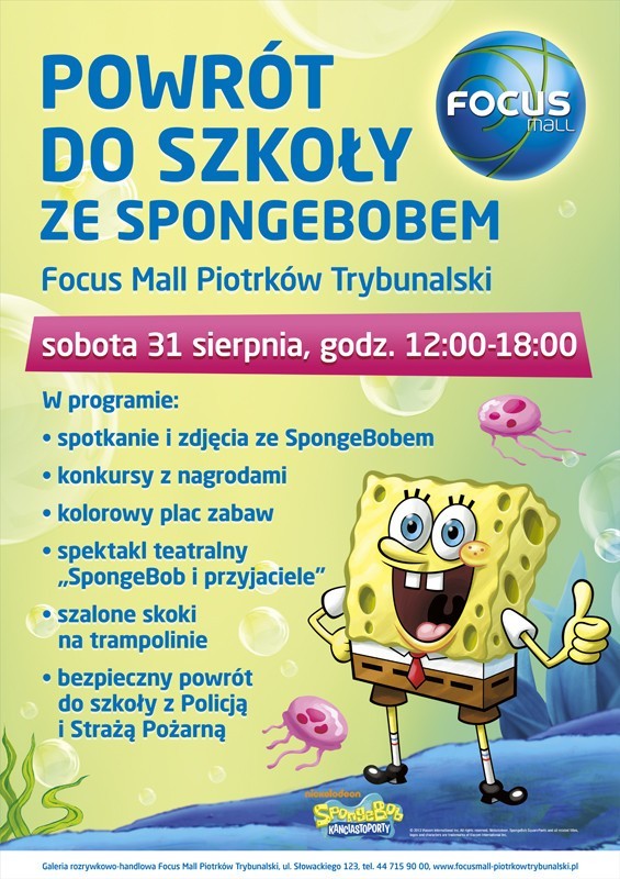 Focus Mall w Piotrkowie zaprasza na spotkanie ze SpongeBobem