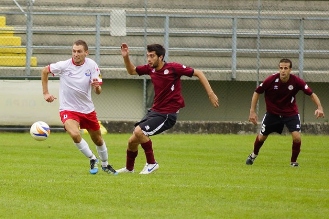 Bartłomiej Feter (z lewej) w meczu z Włochami (fot. Aleksander Ryska)