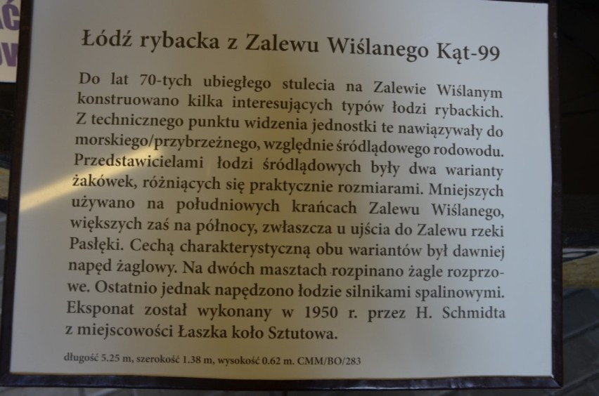 10 - metrowy barkas i oryginalny warsztat szkutniczy. Muzeum Zalewu Wiślanego w Kątach Rybackich.