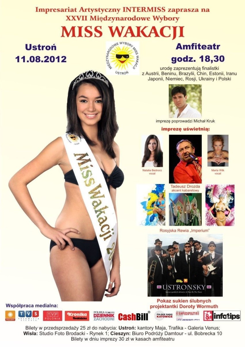 11 sierpnia Międzynarodowe Wybory Miss Wakacji w Ustroniu