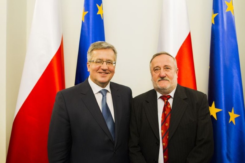 Wiesław Kepel z prezydentem Bronisławem Komorowskim.