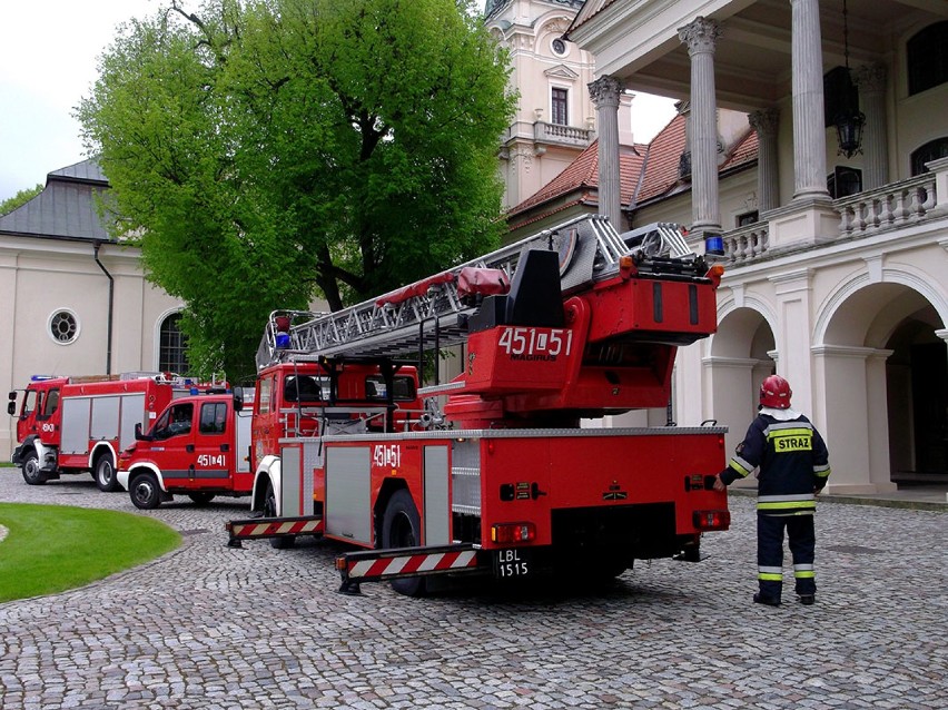 Ćwiczenia strażackie w Kozłówce