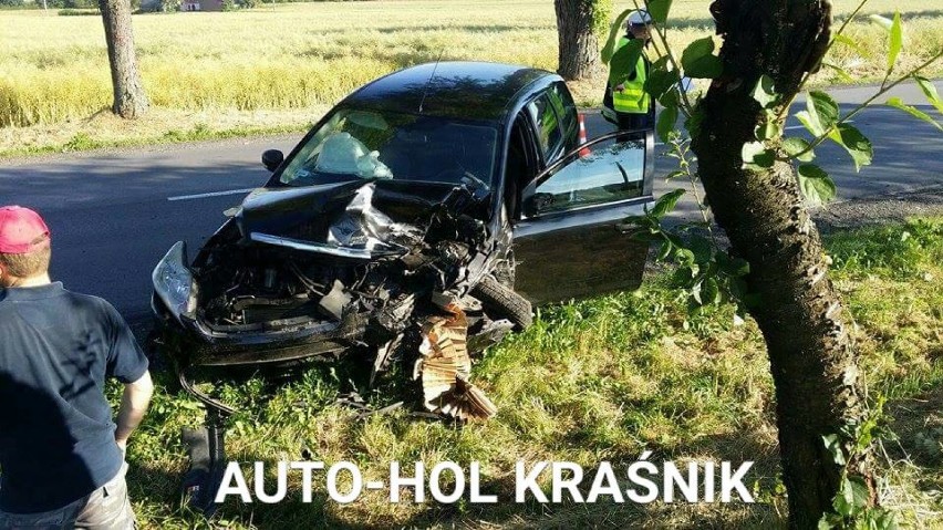 Zderzenie trzech aut w Liśniku