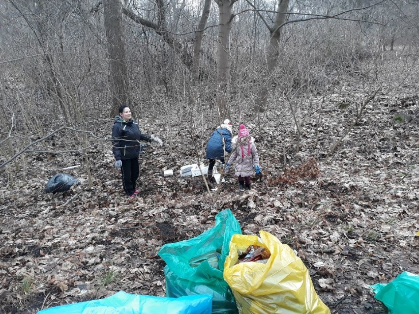 Harcerze i mieszkańcy posprzątali alejki parku w Rusocinie. Zebrali 60 worków śmieci i odpady z budowy i domów [ZDJĘCIA]