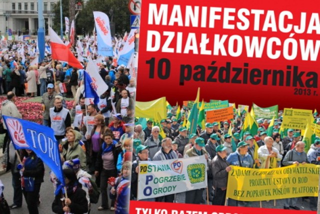 10 tys. działkowców będzie demonstrować dziś przed Sejmem