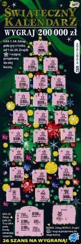 Zdrapka "Świąteczny Kalendarz" przyniosła szczęście graczowi w Opolu. Główna wygrana - 200 tysięcy! 