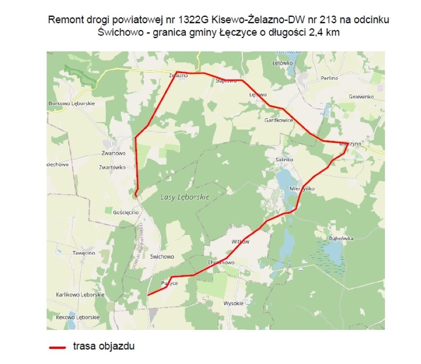 Remont drogi powiatowej Świchowo - granica gminy Łęczyce. Kierowcy! Uwaga na utrudnienia w ruchu