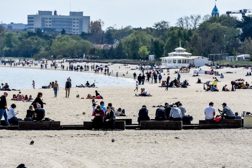 Plaża w Sopocie. 9.05.2020 r.