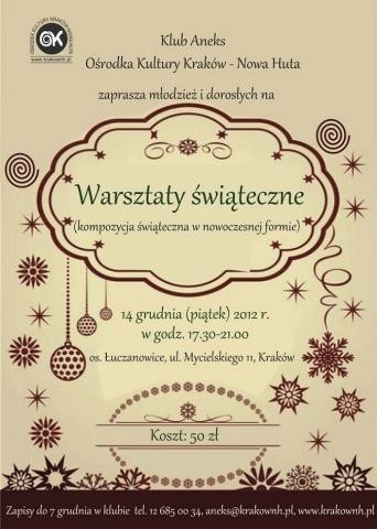 Akademia Wolnego Czasy: warsztaty świąteczne  - 7 grudnia,...