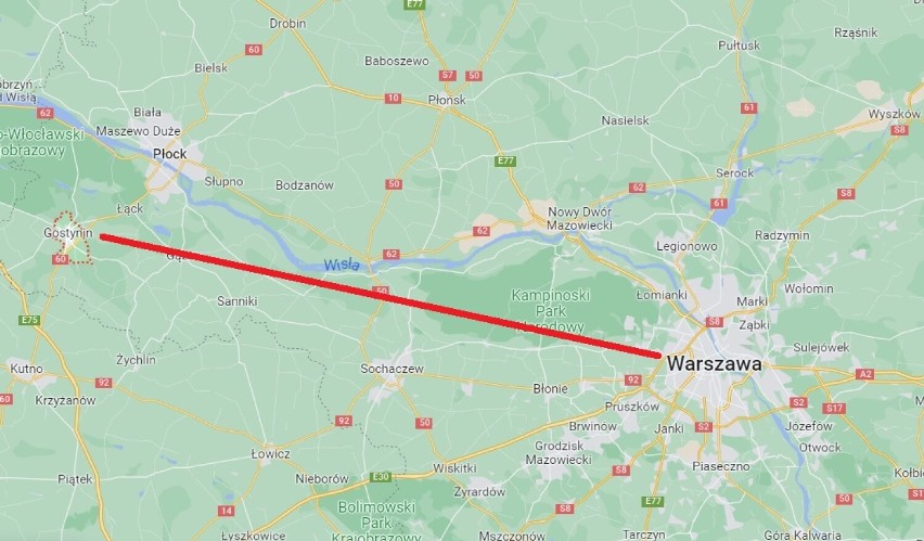 Gostynin znajduje się ok. 175 kilometrów od Warszawy....