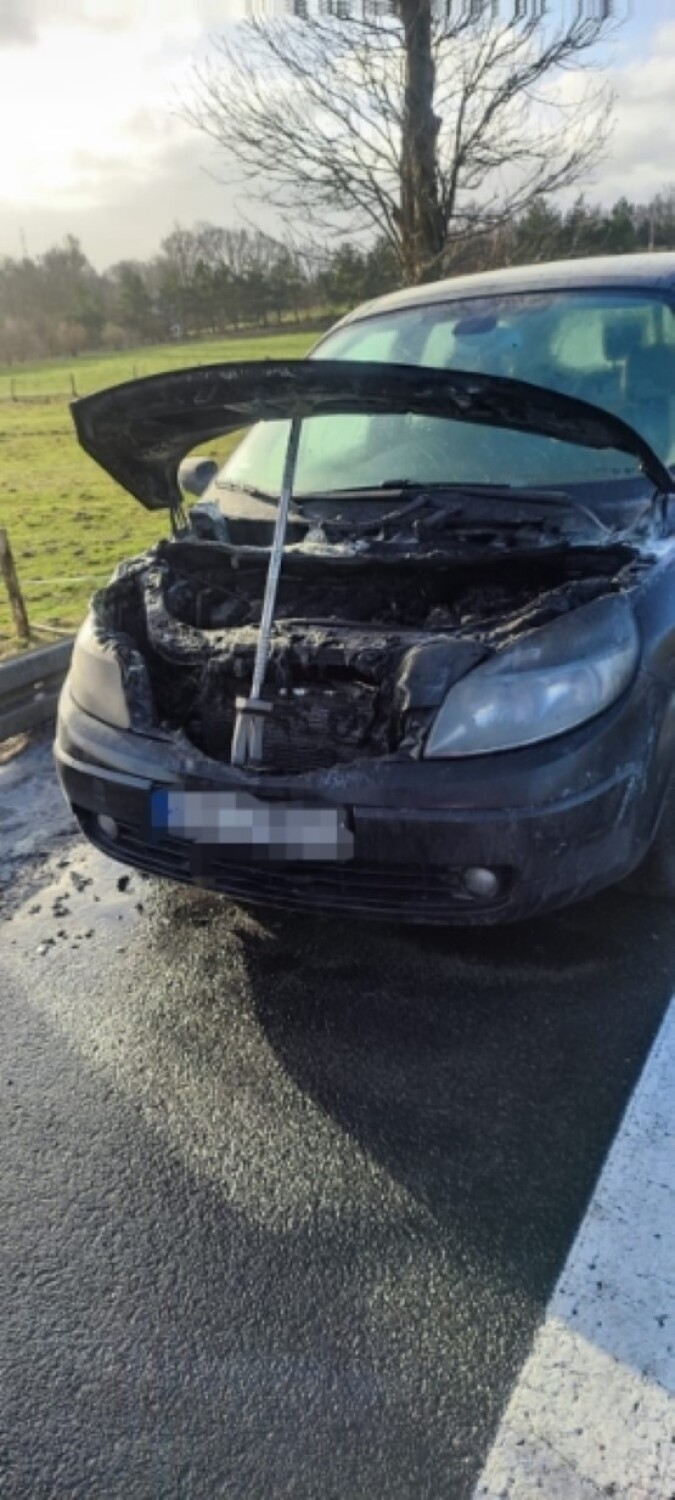Strażacy - PSP Sławno - pożar auta w Malechowie