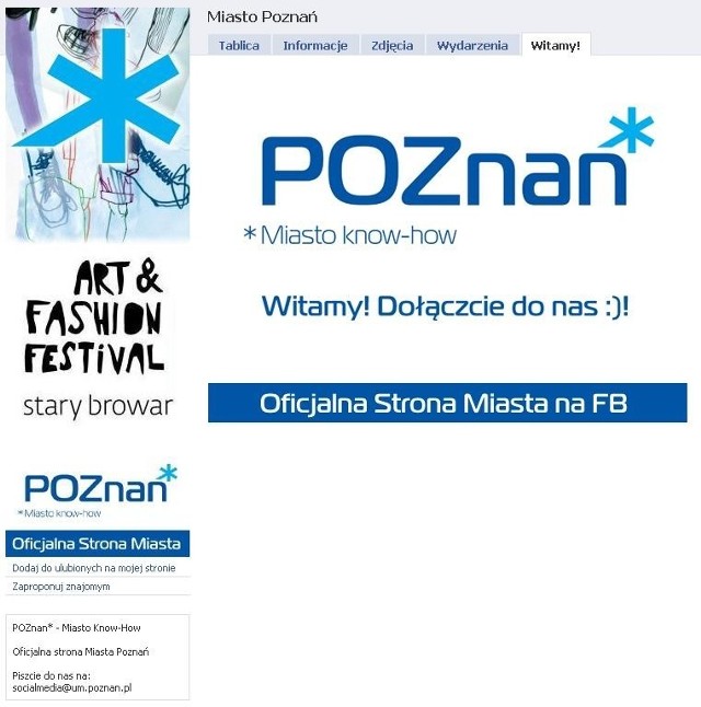 Oficjalny profil Poznania na Facebooku powstał w maju