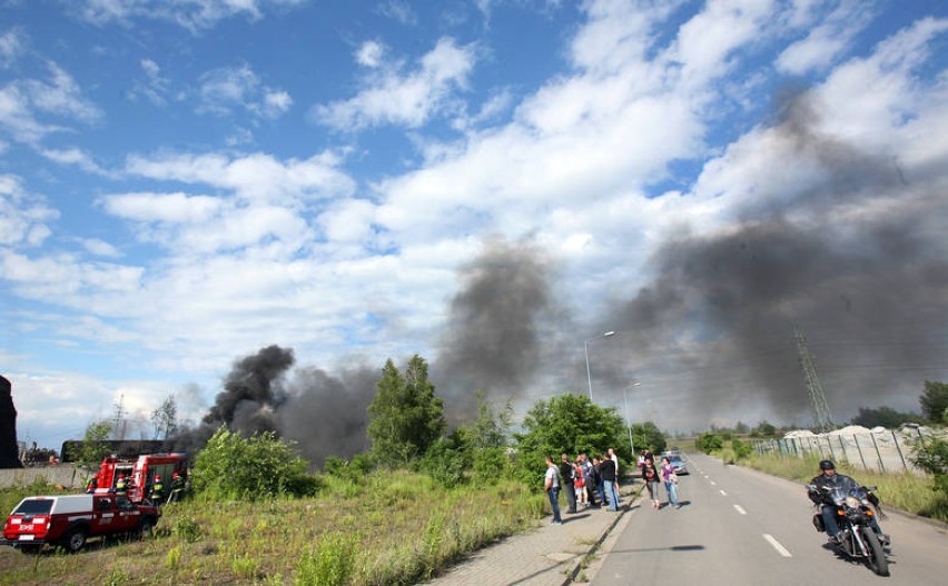 Pożar w Hucie Szopienice w Katowicach