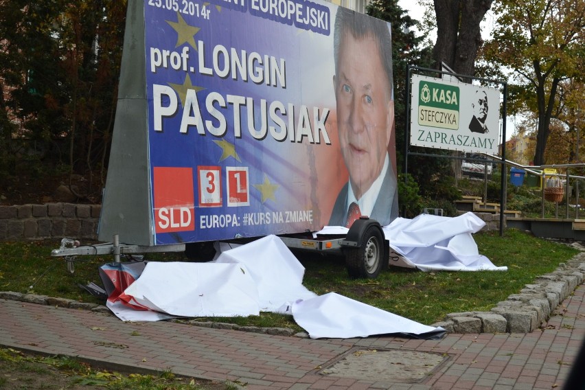 Wybory samorządowe 2014 w Kwidzynie. Zniszczono banery Jerzego Śniega