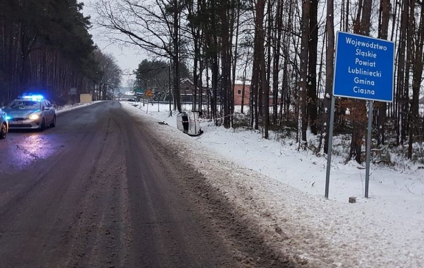 Nietrzeźwy kierowca z powiatu lublinieckiego rozbił samochód pod Olesnem