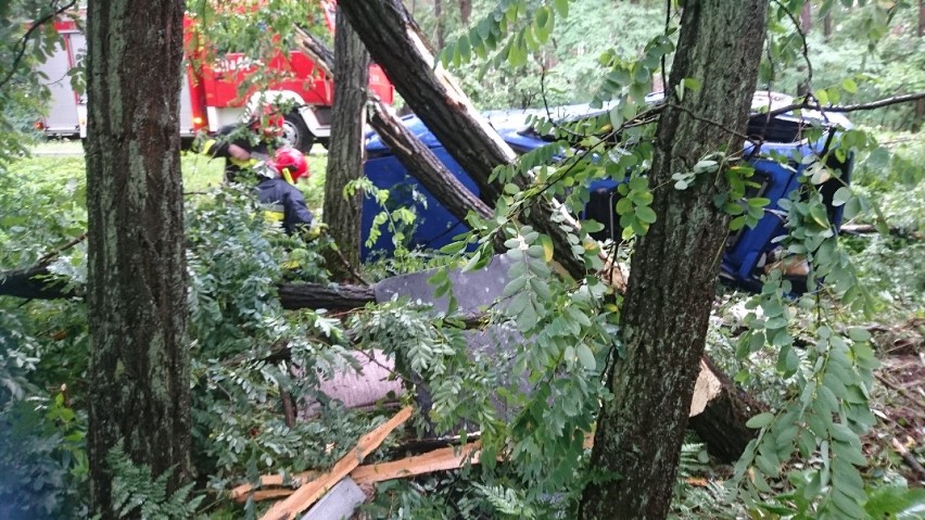 Przyłęk: Auto rozbiło się na drzewach