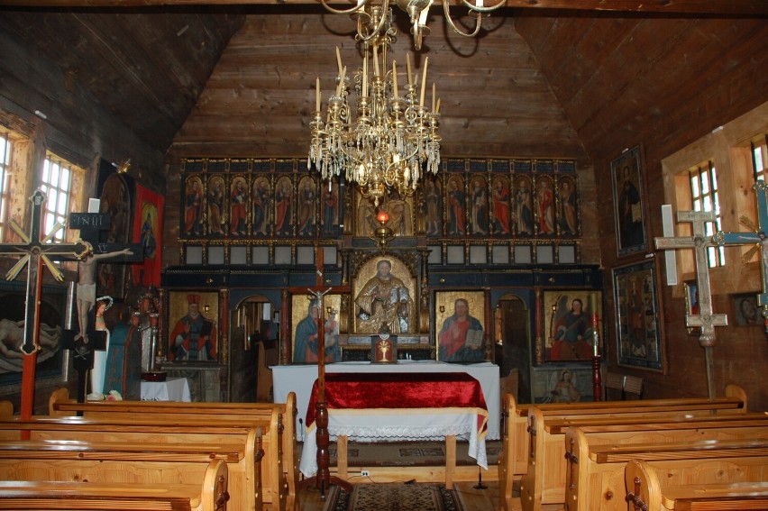 Wnętrze cerkwi w Świątkowej Małej