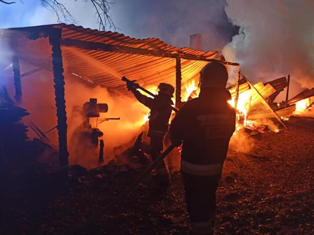 Ogień pojawił się nocą. Zniszczeniu uległ kompleks budynków, wyposażenie i samochód dostawczy