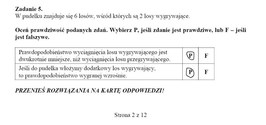 14 listopada 2012 druga część próbnego egzaminu...